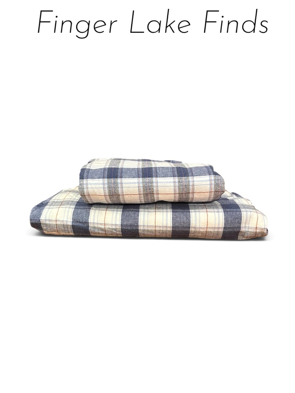 Flannel from Portugal Full Sheet Set in Blue Plaid
